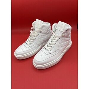 NEW Human Nation White Leather High Top Sneakers Shoes M4-5/W6-5 Made in Italy